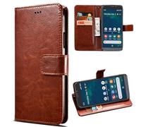 MEMELOKA Cover per Doro 8050/8050 Plus, Interno TPU Antiurto e Premium PU Flip Wallet Custodia per Doro 8050/8050 Plus con Slot per Scheda [Magnetica a Scatto][Funzione di Supporto] - Marrone