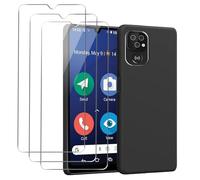 MEMELOKA Cover per Doro 8200/8100/8100 Plus + 3 Pezzi Vetro Temperato, Morbido Silicone [Antiurto] Custodia Leggero [Anti-Graffio] Bumper Case TPU Protettiva Custodia, Nero