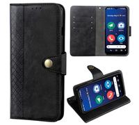 MEMELOKA Cover per Doro 8200/8100/8100 Plus, Interno TPU Antiurto e Premium PU Flip Wallet Custodia con Slot per Scheda [Magnetica a Scatto][Funzione di Supporto] - Nero