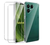 MEMELOKA Cover per Fairphone 6/Fairphone 6+ e 2 Pezzi Vetro Temperato, Trasparente Morbido TPU Silicone Protettiva Custodia Antiurto Anti-Graffio Bumper con Angoli Rinforzati