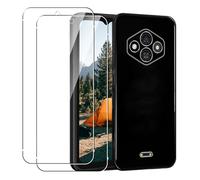 MEMELOKA Cover per Ulefone RugKing 3 PRO e 2 Pezzi Vetro Temperato, Custodia Protettiva Morbida in TPU Lucido Ultra Sottile per Ulefone RugKing 3 PRO, Nero
