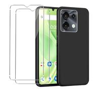 MEMELOKA Cover per UMIDIGI G9/G9T/G9C/G9A + 2 Pezzi Vetro Temperato, Morbido Silicone [Antiurto] Custodia Leggero [Anti-Graffio] Bumper Case TPU Protettiva Custodia, Nero