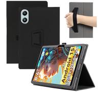 MEMELOKA Custodia per Blackview Link 2 | Leggera e Sottile, Custodia in Pelle PU, Cinturino da Polso, Morbido Cover, Funzione di Supporto, Nero