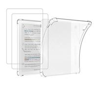 MEMELOKA Custodia per Kobo Libra Colour 7 Pollici + 2 Pezzi Vetro Temperato, Cover Protezione in TPU Morbido Ultra-Sottile con Airbag in Silicone Rinforzato - (Transparente)