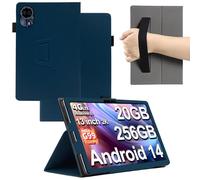 MEMELOKA Custodia per Teclast T65 MAX, Leggera e Sottile Custodia in Pelle PU con Cinturino da Polso, Morbido Cover con Auto Svegliati/Sonno[Funzione di Supporto], Blu