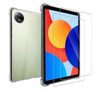 MEMELOKA Custodia per Xiaomi Redmi Pad SE 4G 8.7 Pollici + 2 Pezzi Vetro Temperato, Cover Protezione in TPU Morbido Ultra-Sottile con Airbag in Silicone Rinforzato - (Transparente)