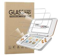 MEMELOKA Vetro Temperato per New Nintendo 2DS XL/2DS LL, 2+2 Pezzi Durezza 9H AntiGraffio HD [Anti-Impronta][Senza Bolle] Pellicola Protettiva