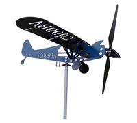 MEMEM Banderuola segnavento in Metallo a Forma di Aeroplano, girandola in Ferro for Esterni, for Giardino, Patio, Prato, Cortile, Ornamenti(Blue)