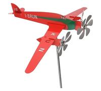 MEMEM Banderuola segnavento in Metallo a Forma di Aeroplano, girandola in Ferro for Esterni, for Giardino, Patio, Prato, Cortile, Ornamenti(Red)