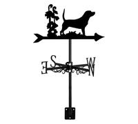 MEMEM Banderuola segnavento in Metallo a Forma di Cane 3D, indicatore di direzione del Vento in Ferro battuto Nero, Decorazione da Montare sul Tetto, Accessori for Giardino e Patio.(Dog)