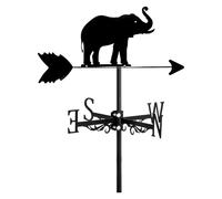 MEMEM Banderuola segnavento in Metallo a Forma di Elefante, banderuola segnavento a Forma di Elefante con Supporto for Tetto, Realizzata a Mano, Decorazioni da Giardino for Esterni.