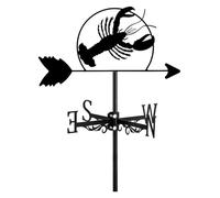 MEMEM Banderuola segnavento in Metallo a Forma di Oceano, Vita Marina, Animale Marino, Che Indica la direzione, Decorazioni da Giardino for Esterni, Fattoria, Cortile, Gazebo, Granchio(Lobster)