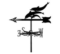 MEMEM Banderuola segnavento in Metallo a Forma di Oceano, Vita Marina, Animale Marino, Che Indica la direzione, Decorazioni da Giardino for Esterni, Fattoria, Cortile, Gazebo, Granchio(Dolphin)
