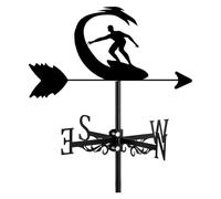 MEMEM Banderuola segnavento in Metallo, banderuola Decorativa for progetti Sportivi e fisici, for tetti di Giardini, Prati Esterni, Pali di Recinzione, pergolati, Serre, fienili o capannoni.(Surfing)