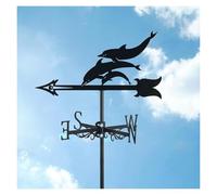 MEMEM Banderuola segnavento in Metallo con Animali marini, indicatore di direzione con Supporto for Decorazioni sul Tetto, for Esterni, Fattoria, Cortile, Giardino, Gazebo(Dolphin)