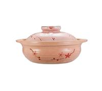 MEMEM Casseruola Rotonda con Coperchio, pentola for zuppa in Ceramica, pentola Giapponese Resistente al Calore, stufato, for Piatti brasati, zuppe di Porridge di Ramen(1L)