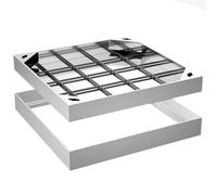 MEMEM Chiusino da Incasso con Coperchio e Telaio, Copertura di Accesso Invisibile in Blocchi di Acciaio Inossidabile Decorati for vialetti, Cortili, marciapiedi(400x400x50mm)