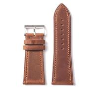 MEMEM Cinturino for orologio in pelle Crazy Horse a sgancio rapido da 18 mm, 19 mm, 20 mm, 21 mm, 22 mm, super morbido, braccialetti retrò(Dark Brown,22mm)