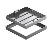 MEMEM Coperchio e Telaio for tombino con Camera di ispezione, Resistente Coperchio for Fossa settica in Acciaio Inox 304, con Maniglia Nascosta, for Cortili, Giardini e scuole.(75x75x5cm)