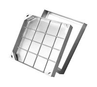 MEMEM Coperchio e Telaio for tombino da Incasso, Altezza 5 cm/8 cm, in Acciaio Inox, for pavimentazione in Blocchi, for vialetti, Cortili, marciapiedi(50x50x8cm)