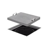 MEMEM Coperchio e Telaio for tombino da Incasso, con Maniglia Nascosta, Coperchio Quadrato for tombino di ispezione in Acciaio Inox 304 for vialetti, Cortili e marciapiedi.(45x45x5cm)