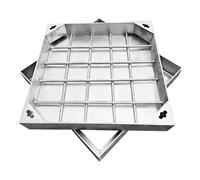 MEMEM Coperchio e Telaio for tombino da Incasso, Coperchio Quadrato for Fossa settica con Base, Coperchio Invisibile for Camera di ispezione fognaria, for pavimentazione in Blocchi/Esterni(40x40x8cm)