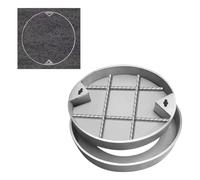 MEMEM Coperchio e Telaio for tombino Invisibili, Coperchio for tombino in Acciaio Inox for pavimentazione in Blocchi, Coperchio for pozzetto di Raccolta Esterno Rotondo con Base(Diameter 500mm)