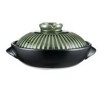 MEMEM Pentole in Ceramica, casseruola in Ceramica in Stile Giapponese, pentola for stufati con Coperchio e Manico, Cottura, Cucina per, zuppa, Vapore(Green,2.2L)