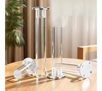 MEMEM Piedini di ricambio moderni for divano in acrilico, gambe for mobili rotonde in vetro trasparente da 4 pezzi, tavolo regolabile, supporto, altezza 1-1,5 cm(28cm)