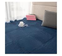 MEMEM Tappetini ad incastro quadrati, 10 pezzi di piastrelle puzzle for tappeti morbidi, tappeti morbidi for la decorazione della camera da letto del salotto(Navy Blue,1cm)