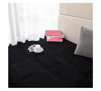 MEMEM Tappetini ad incastro quadrati, 10 pezzi di piastrelle puzzle for tappeti morbidi, tappeti morbidi for la decorazione della camera da letto del salotto(Black,0.6cm)