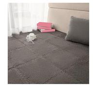 MEMEM Tappetini ad incastro quadrati, 10 pezzi di piastrelle puzzle for tappeti morbidi, tappeti morbidi for la decorazione della camera da letto del salotto(Gray,1cm)