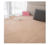 MEMEM Tappetini ad incastro quadrati, 10 pezzi di piastrelle puzzle for tappeti morbidi, tappeti morbidi for la decorazione della camera da letto del salotto(Light Brown,0.6cm)