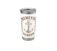 MEMENTO AUDERE SEMPER REGIA MARINA EDITION Bicchiere termico in acciaio inox doppia parete