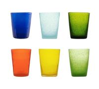 Memento Bicchieri Acqua Colorati Amalfi Set 6 Pezzi 250ml Pasta di Vetro