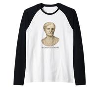 Memento Mori Busto Romano Filosofia Stoica Latina Maglia con Maniche Raglan