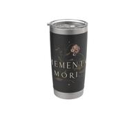 Memento Mori gotico stoico latino citazione floreale Bicchiere termico in acciaio inox doppia parete