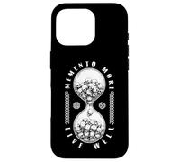 Memento Mori Live Well Skull Clessidra Stoica Stoicismo Teschi Custodia per iPhone 16 Pro
