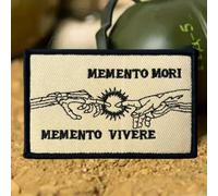 Memento Mori Memento Vivere Morale Toppe per Gear Militare - Funny Tactical Patch Jackets with Fitting, Caps Bags Vests Vests Jackets Backpacks Uniforms - Embroidered Morale Patch