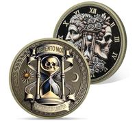 Memento Mori Moneta Teschio Recupero Dipendenza Cranio AA Monete - Conferma NA AA Chip e medaglie - Festeggia la vita nella purezza Narcotics Alcolici Anonimi Regali per uomini e donne, Ruota del