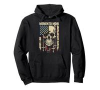 Memento Mori - Rosario cattolico con bandiera americana Felpa con Cappuccio