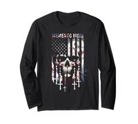 Memento Mori - Rosario cattolico con bandiera americana Maglia a Manica