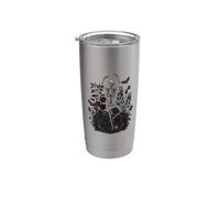 Memento Mori Scheletro danzante in Dark Gothic Botanical Bicchiere termico in acciaio inox doppia parete