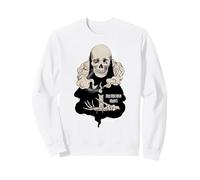 Memento Mori Scheletro Mietitore Felpa, Unisex per Adulti, Bianco, L