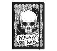 Memento Mori - Taccuino con copertina rigida, formato A5, motivo: teschio, colore: Nero