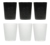 MEMENTO Set 6 bicchieri acqua in pasta di vetro 300cc (Black & White)