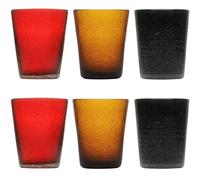 Memento Set 6 bicchieri acqua in pasta di vetro 300cc (Cola)