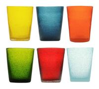 Memento Set 6 bicchieri acqua in pasta di vetro 300cc - Colorato vivace