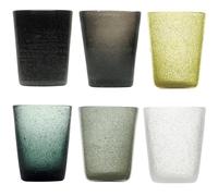 MEMENTO Set 6 bicchieri acqua in pasta di vetro 300cc (Granito)
