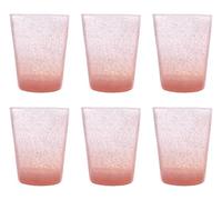 MEMENTO Set 6 bicchieri acqua in pasta di vetro 300cc (Pesca)